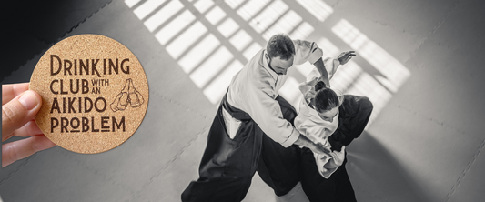 Ultimate Aikido Gift: “Drinking Club with an Aikido Problem” Coaster Set