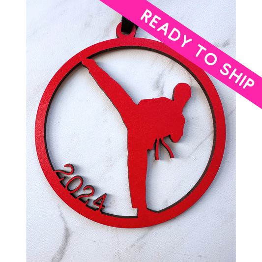 Martial Arts 2024 Silhouette Ornament, MMA, Kick Boxing, Jiu Jitsu, BJJ, Karate Female and Male, Taekwondo
