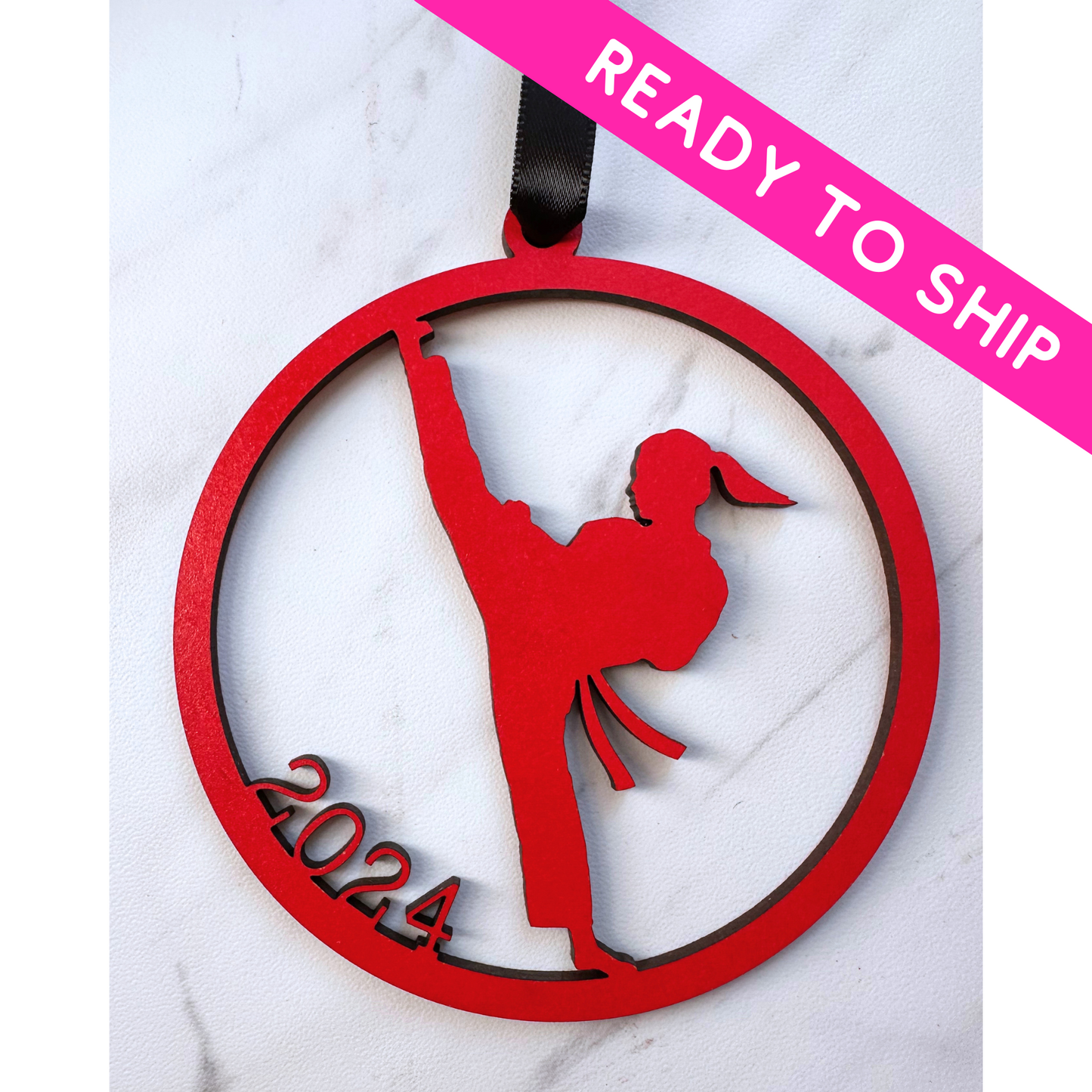 Martial Arts 2024 Silhouette Ornament, MMA, Kick Boxing, Jiu Jitsu, BJJ, Karate Female and Male, Taekwondo