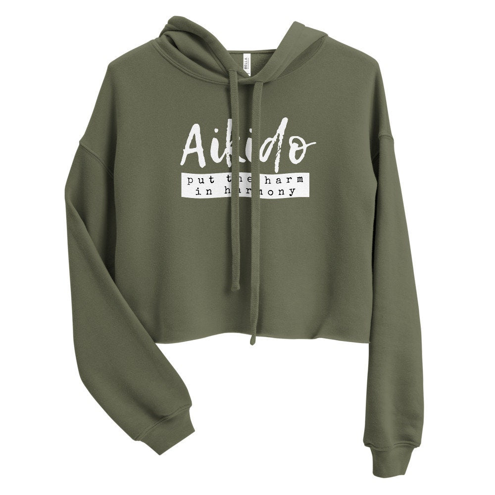 Aikido Sweatshirt, Aikido Hoodie, Crop Hoodie, Aikido Gift For Her, Aikido Birthday Gift, Martial Pullover, Aikido Gift Idea