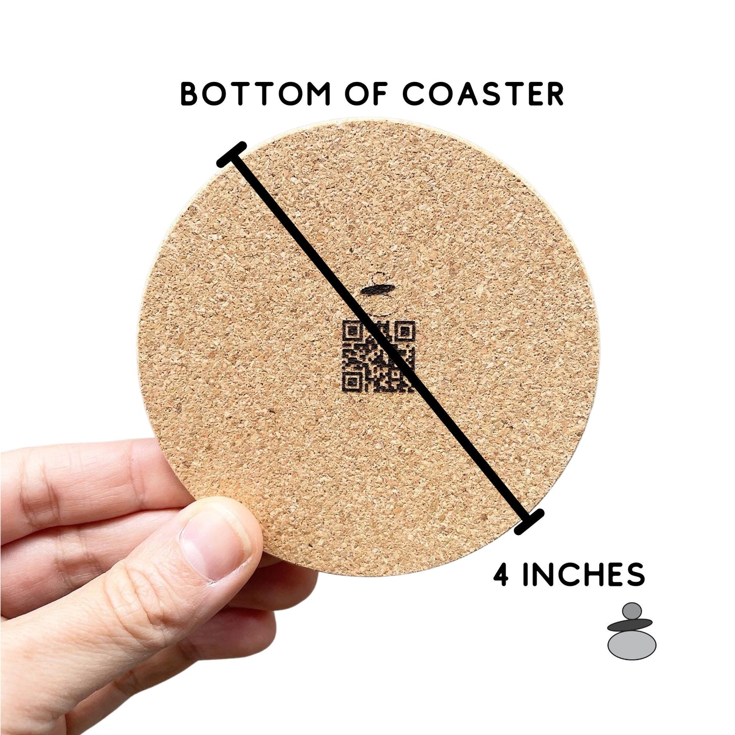 Asian Wave Cork Coaster Set, Martial Arts Gift Idea, Gift For Sensei, Engraved Cork