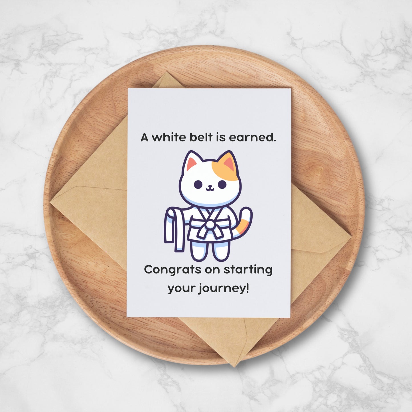 Congrats On Starting You're Martial Arts Journey Greeting Card, New White Belt