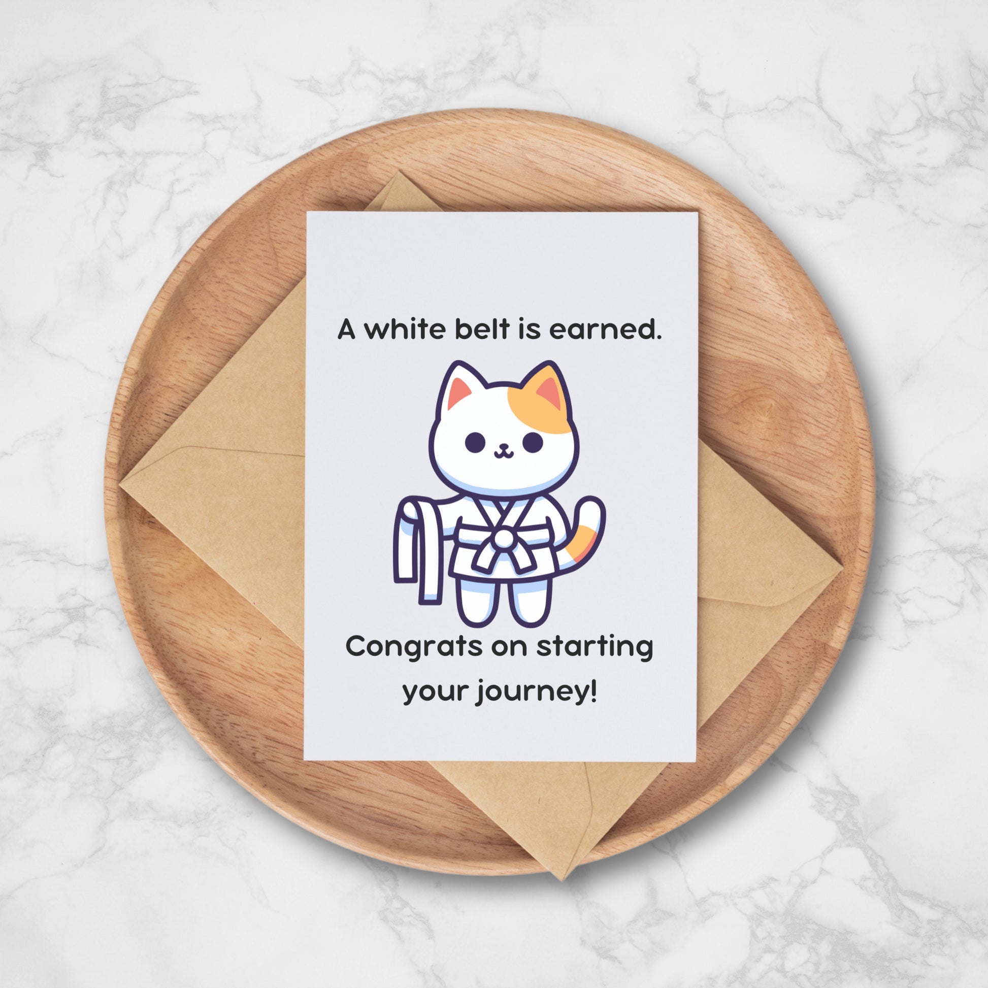 Congrats On Starting You're Martial Arts Journey Greeting Card, New White Belt