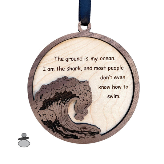 Brazilian Jiu Jitsu Gift, BJJ JiuJitsu Ornament, BJJ Gift Idea, Jiu Jitsu Christmas Gift, Ground is The Ocean, I am the Shark