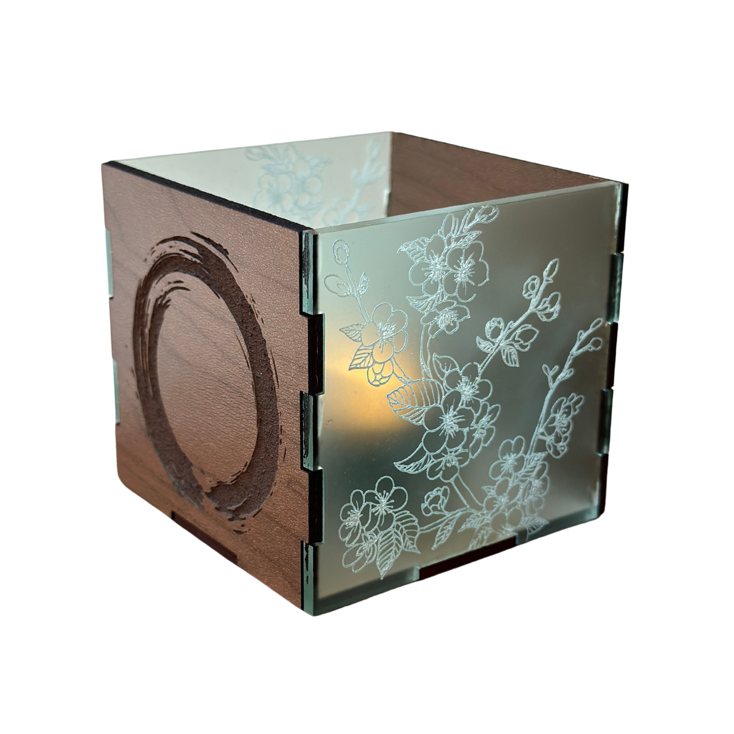 Enso & Cherry Blossom Tea Light Candle Holder