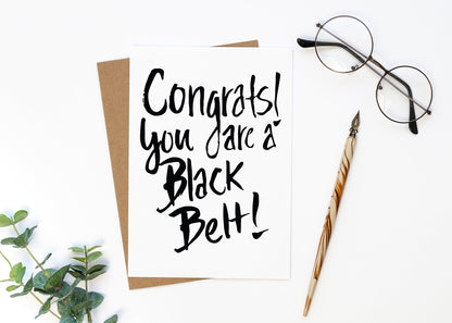 Congrats Black Belt Greeting Card, Martial Arts Greeting Card, Black Belt Karate Greeting Card