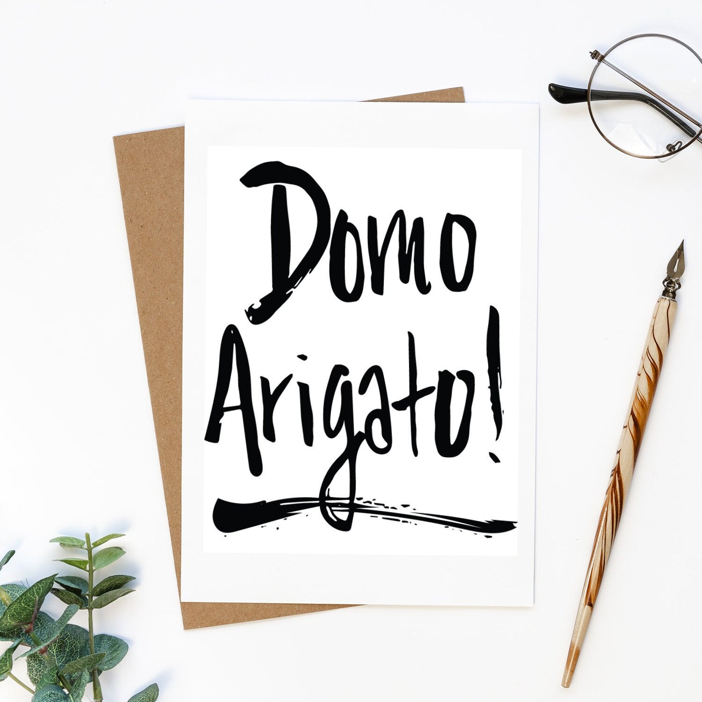 Domo Arigato Thank You Greeting Card, Enso Circle Thank You Card, Martial Arts Thank You Card