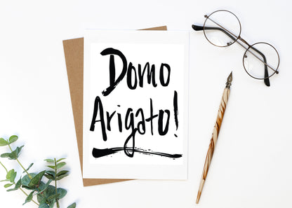 Domo Arigato Thank You Greeting Card, Enso Circle Thank You Card, Martial Arts Thank You Card