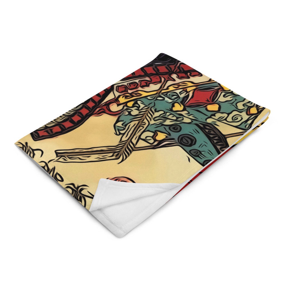 Martial Arts Gift, Samurai Throw Blanket, Japanese Warrior Gift Idea