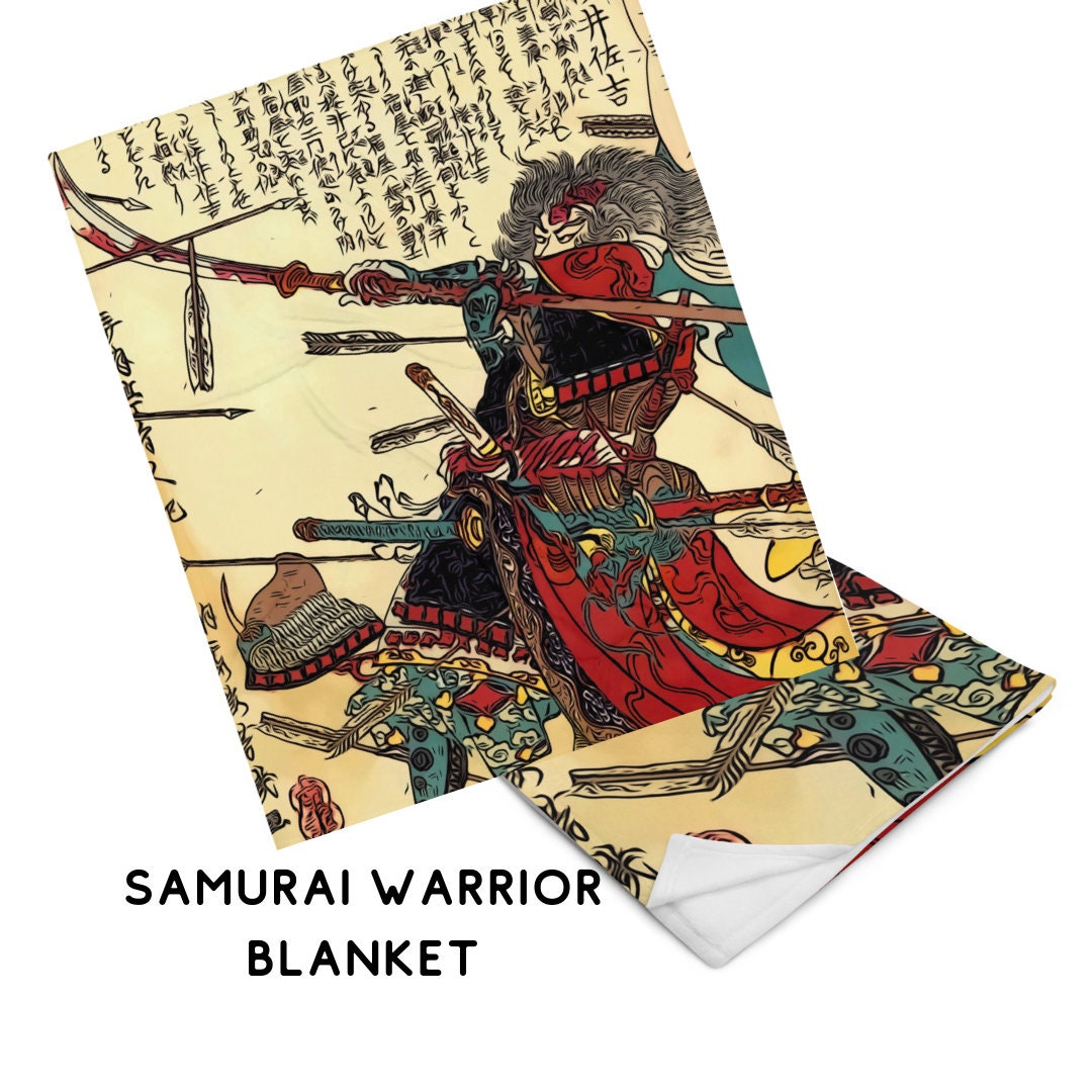 Martial Arts Gift, Samurai Throw Blanket, Japanese Warrior Gift Idea