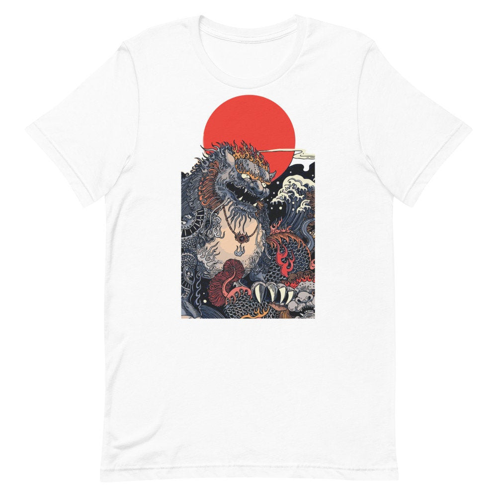 Japanese Dragon Art T-Shirt, Samurai Tee, Chinese Dragon, Vintage Style