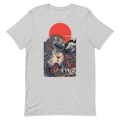 Japanese Dragon Art T-Shirt, Samurai Tee, Chinese Dragon, Vintage Style