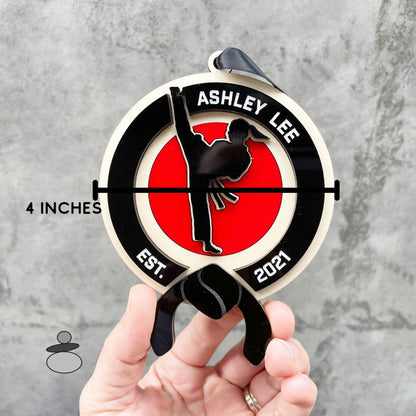 Karate Girl Black Belt Personalized Ornament, Karate Black Belt Gift Idea, Christmas Gift