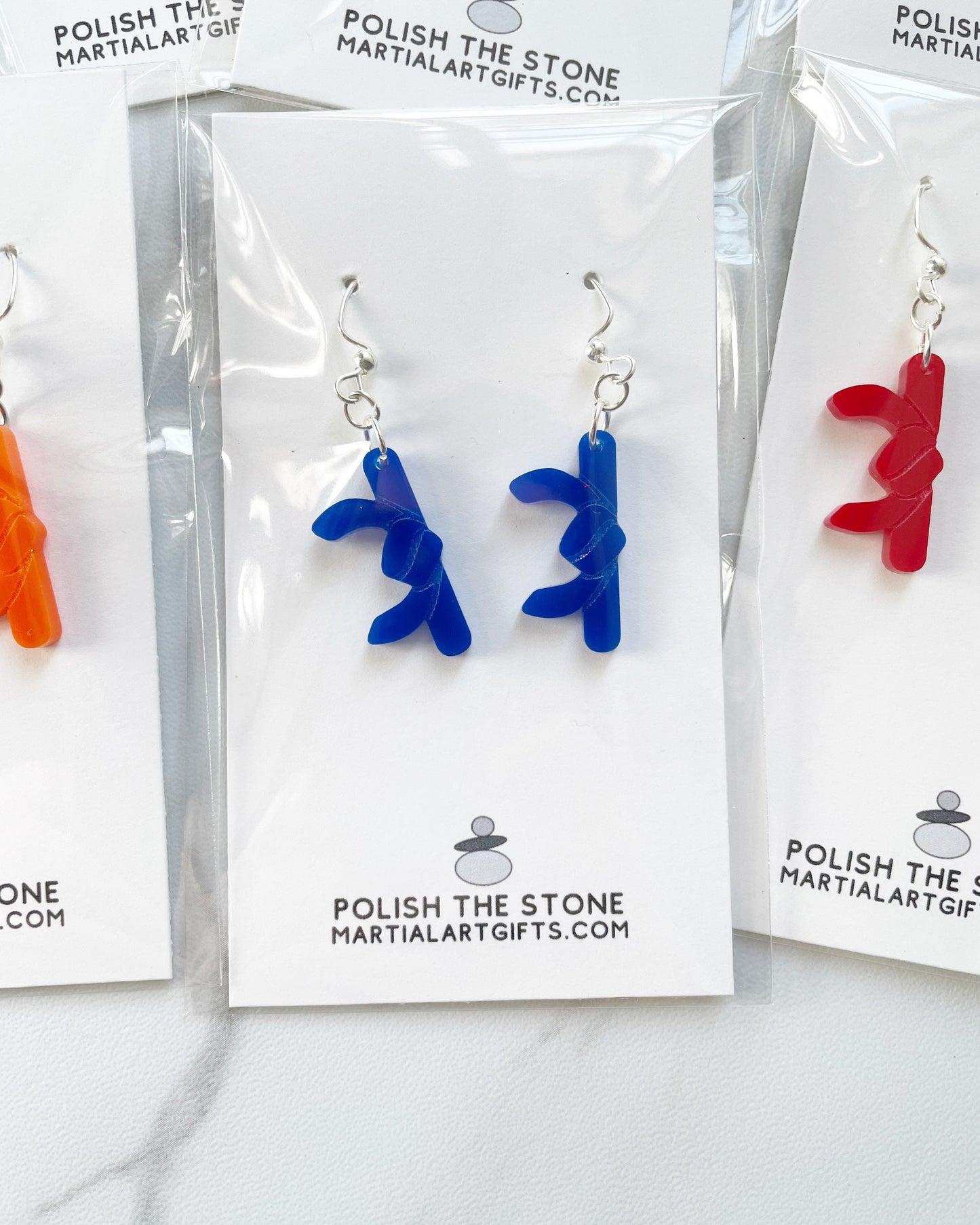 Karate Earrings, Black Belt Gift, Brazilian Jiu Jitsu, Taekwondo, Martial Arts Gift for Her