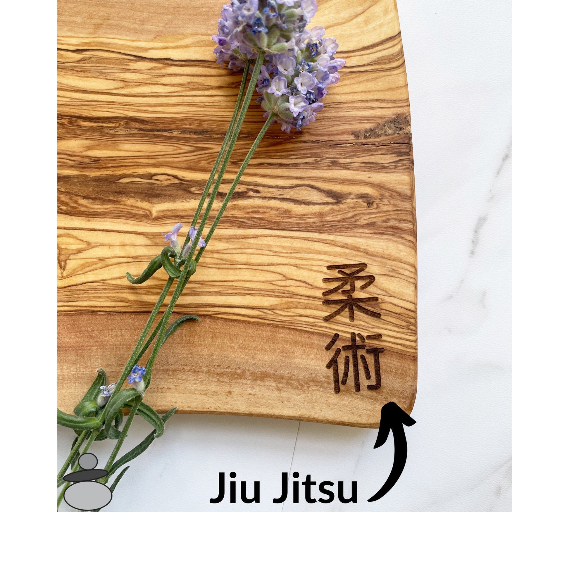 Jiu Jitsu Small Cutting Board, BJJ Gift Idea, Gift For Brazilian Jiu Jitsu, Engraved Olive Wood