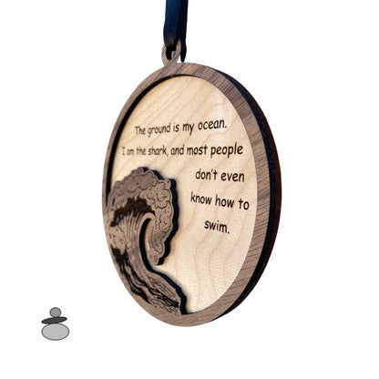 Brazilian Jiu Jitsu Gift, BJJ JiuJitsu Ornament, BJJ Gift Idea, Jiu Jitsu Christmas Gift, Ground is The Ocean, I am the Shark