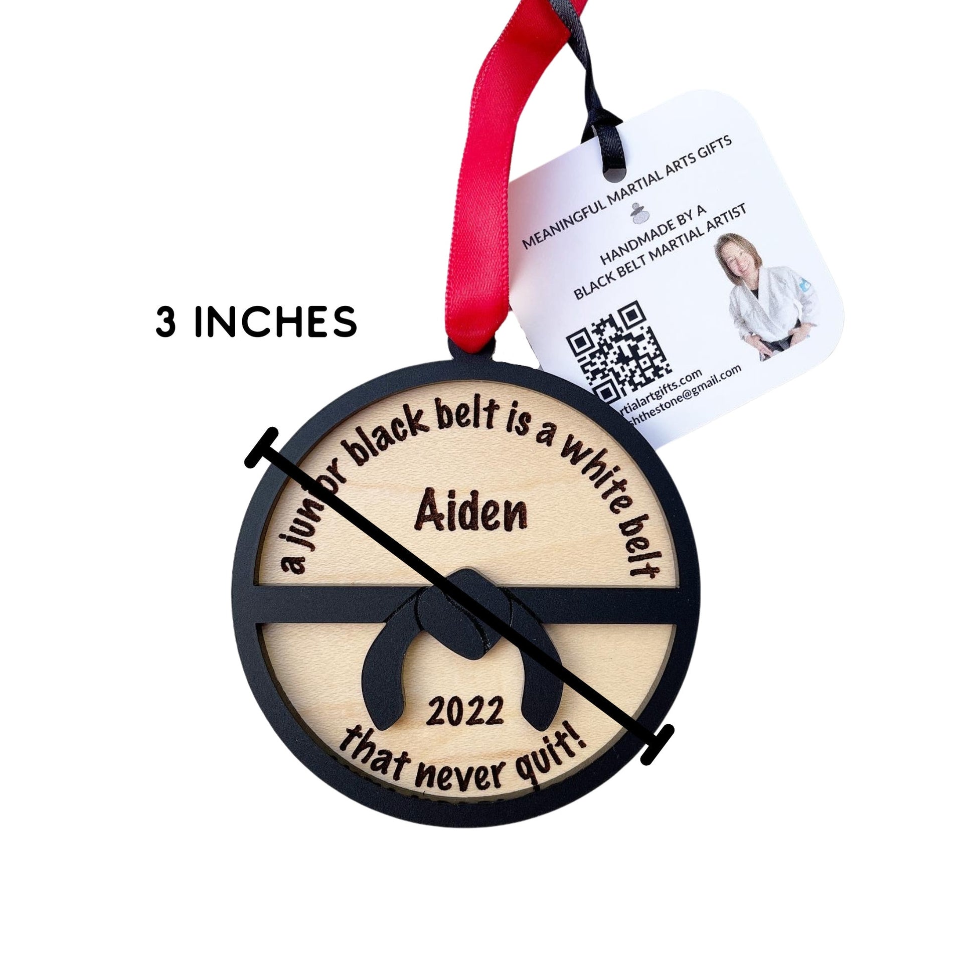 Karate Personalized Ornament, Karate Junior Black Belt Gift Idea