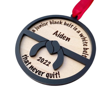 Karate Personalized Ornament, Karate Junior Black Belt Gift Idea