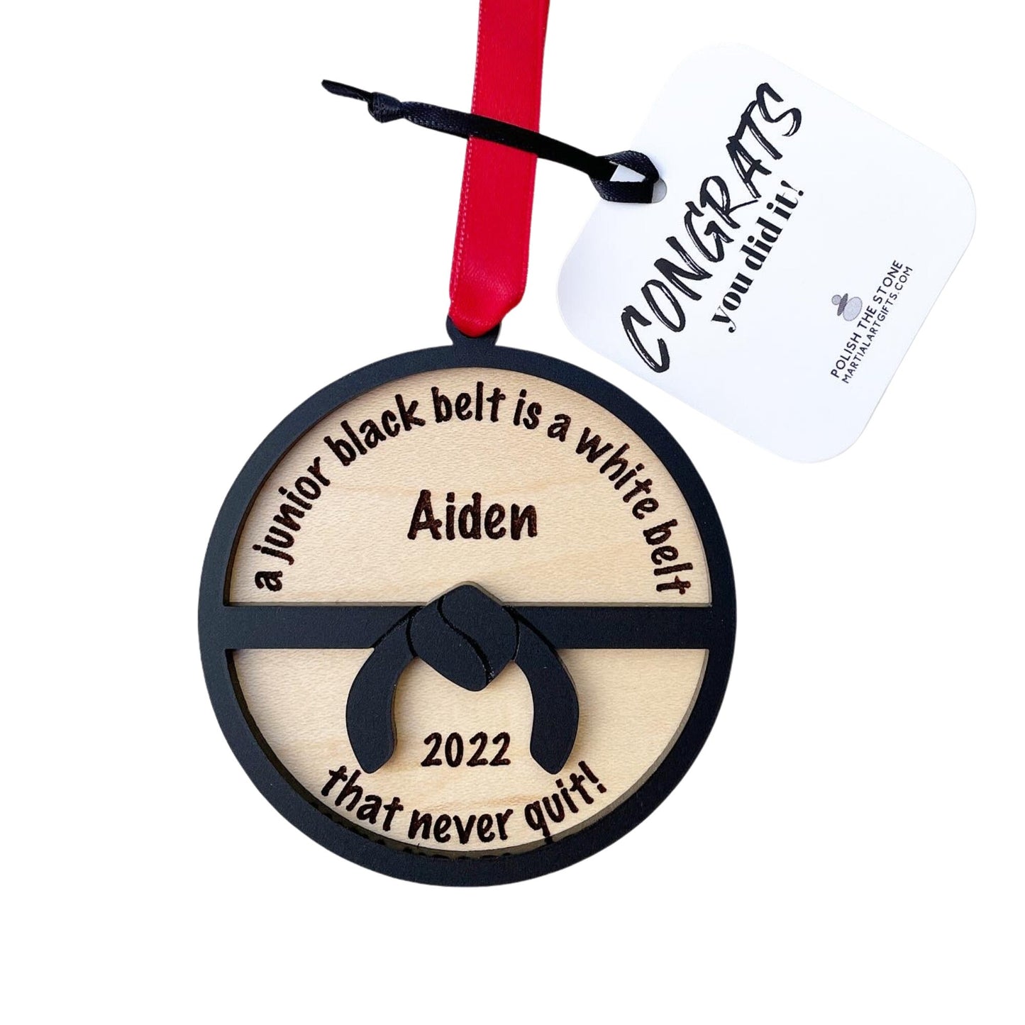 Karate Personalized Ornament, Karate Junior Black Belt Gift Idea