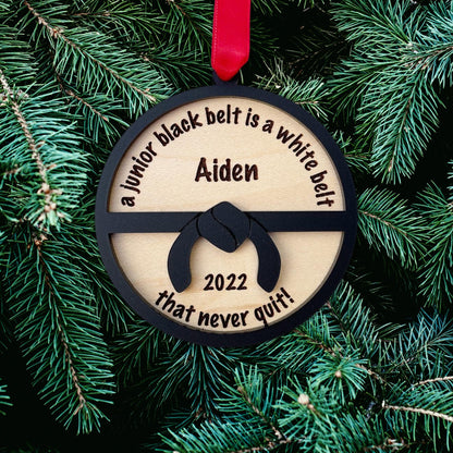 Karate Personalized Ornament, Karate Junior Black Belt Gift Idea