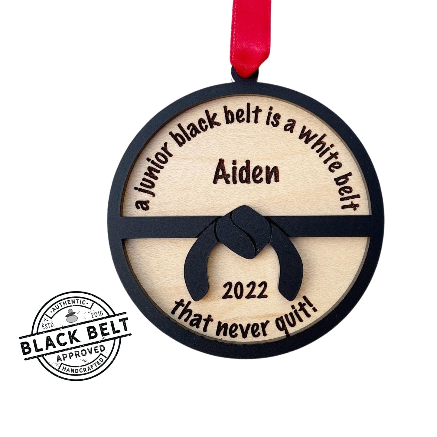 Karate Personalized Ornament, Karate Junior Black Belt Gift Idea