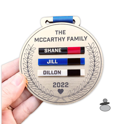 Brazilian Jiu Jitsu Personalized Family Ornament Gift Idea, Jiu Jitsu Christmas Gift, BJJ