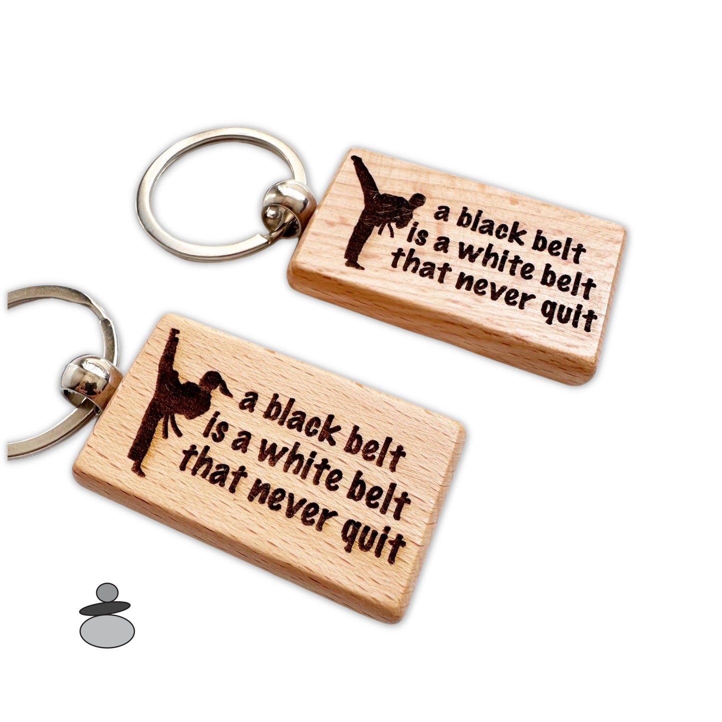 Karate Keychain, Black Belt Never Quit, Martial Arts Gift Idea