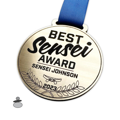 Best Karate Sensei Gift Idea, Personalized Best Sensei Award, Martial Arts Instructor, Judo, Gold Medal