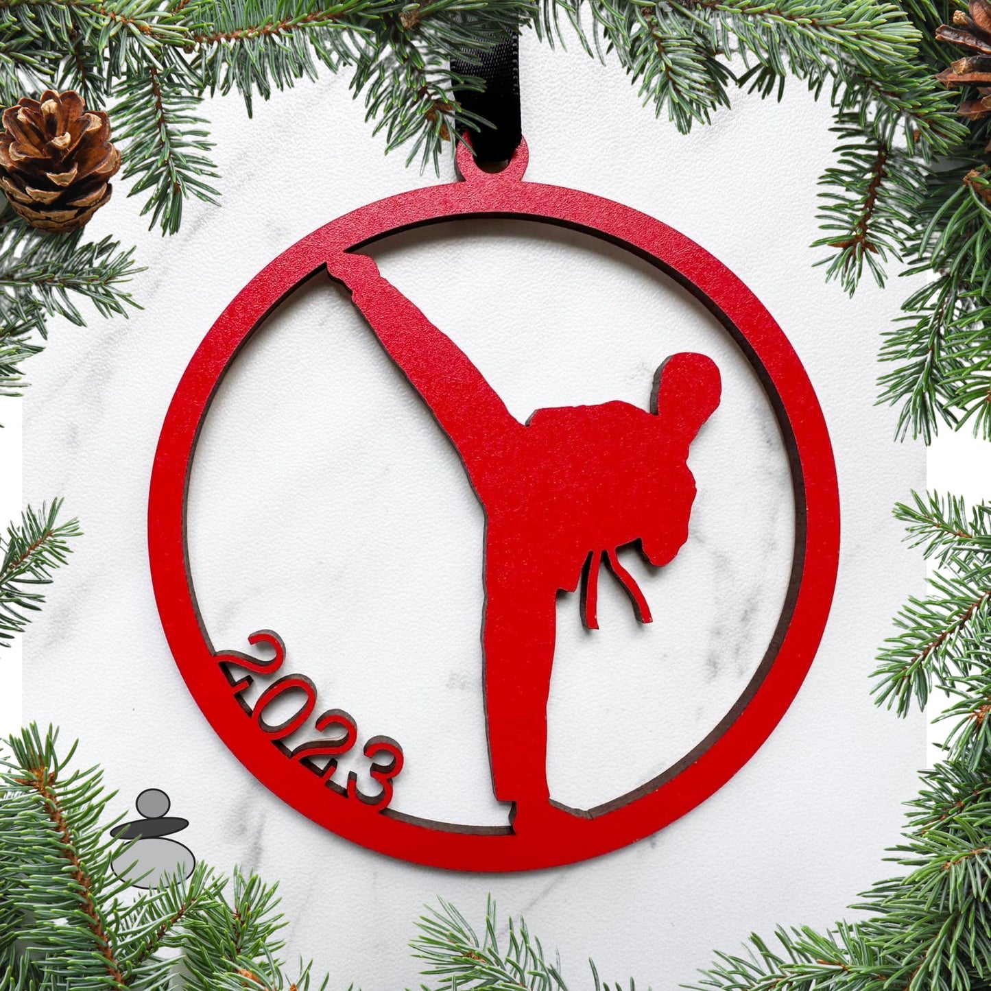 Karate, Tae Kwon Do, Martial Arts 2023 Ornament, Male and Female Kicking