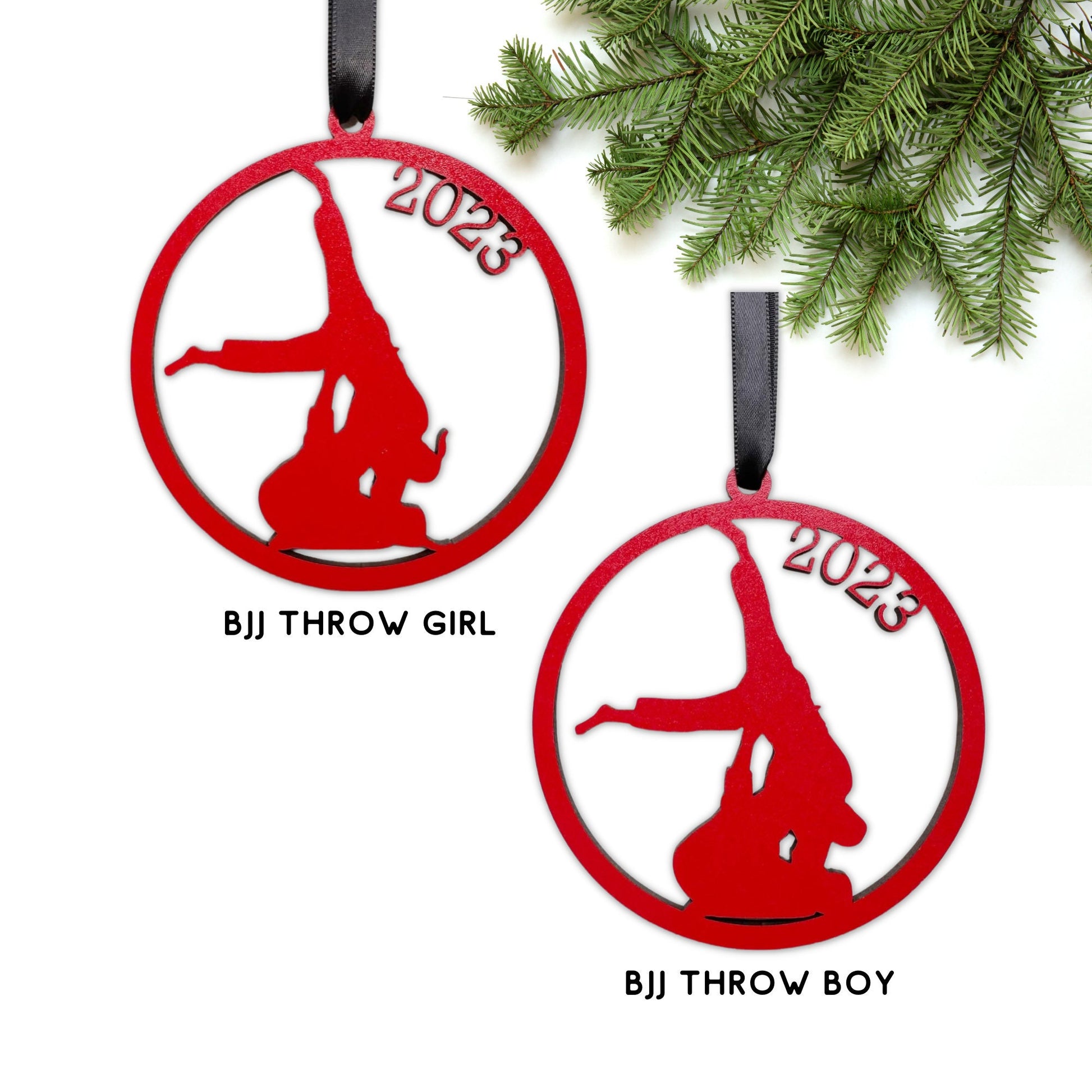 Martial Arts 2023 Silhouette Ornament, MMA, Kick Boxing, Jiu Jitsu, BJJ, Karate Female and Male, Taekwondo