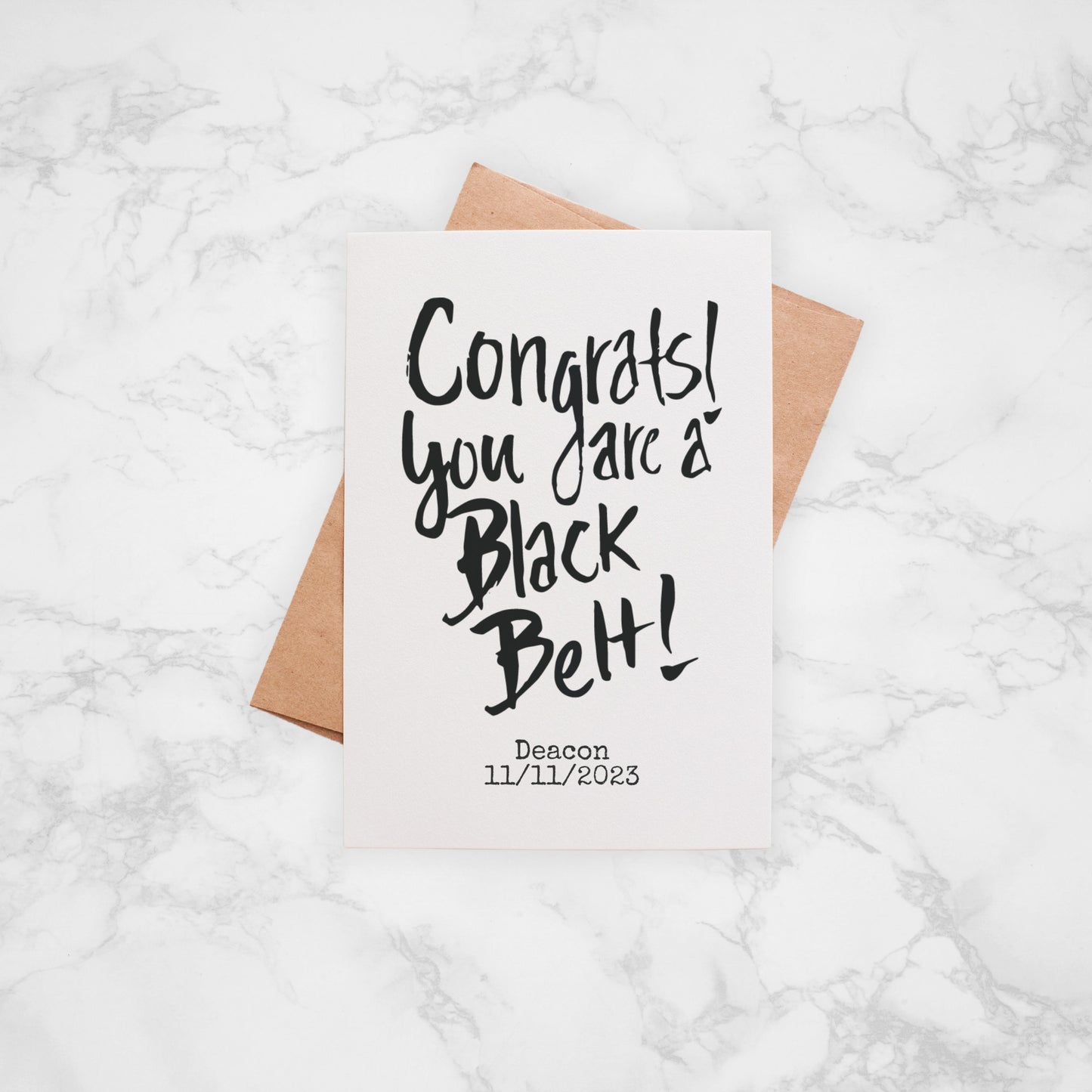 Personalized Congrats Black Belt Greeting Card, Martial Arts Greeting Card, Black Belt Karate Greeting Card