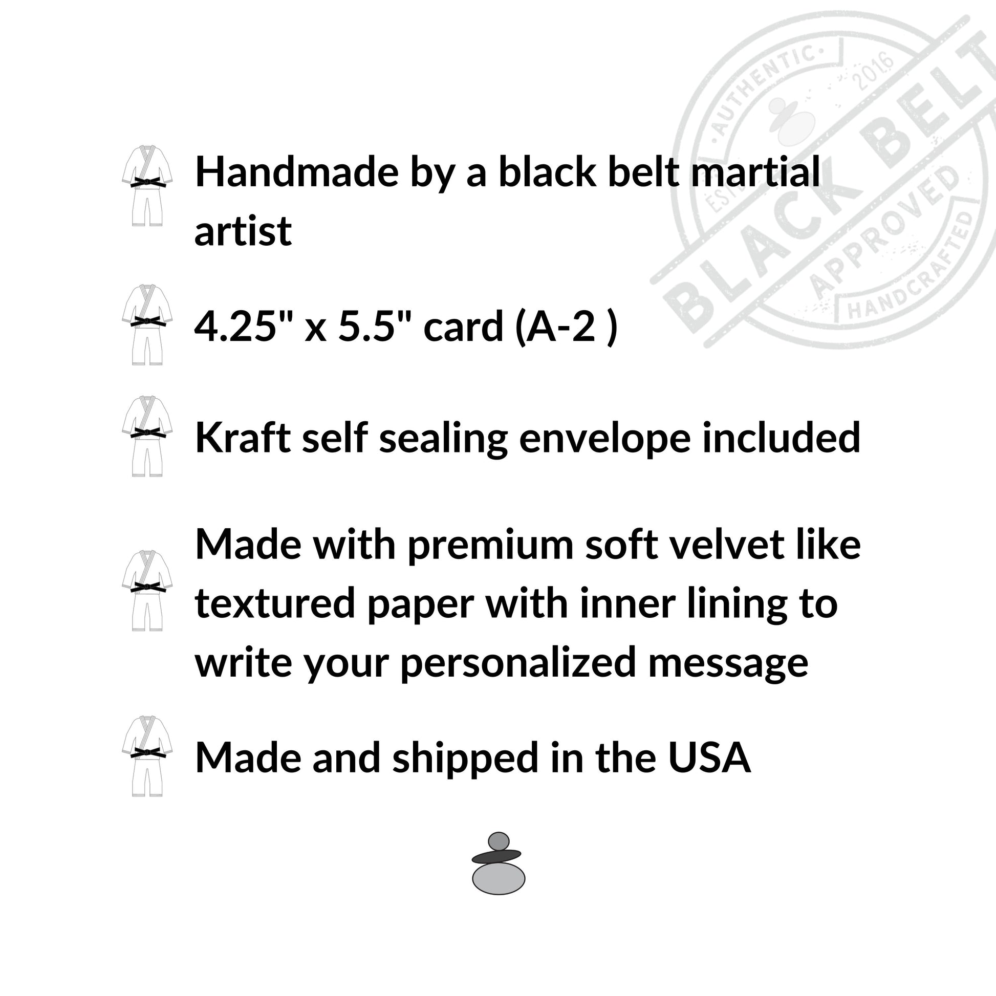 Personalized Congrats Black Belt Greeting Card, Martial Arts Greeting Card, Black Belt Karate Greeting Card