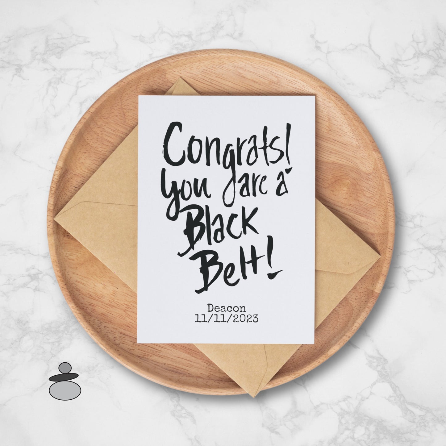 Personalized Congrats Black Belt Greeting Card, Martial Arts Greeting Card, Black Belt Karate Greeting Card