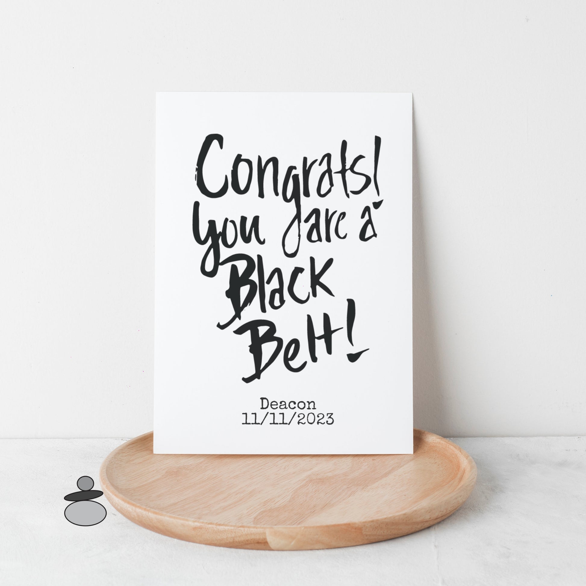 Personalized Congrats Black Belt Greeting Card, Martial Arts Greeting Card, Black Belt Karate Greeting Card