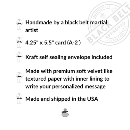 Congrats Black Belt Greeting Card, Martial Arts, A White Belt is a Black Belt That Never Quit