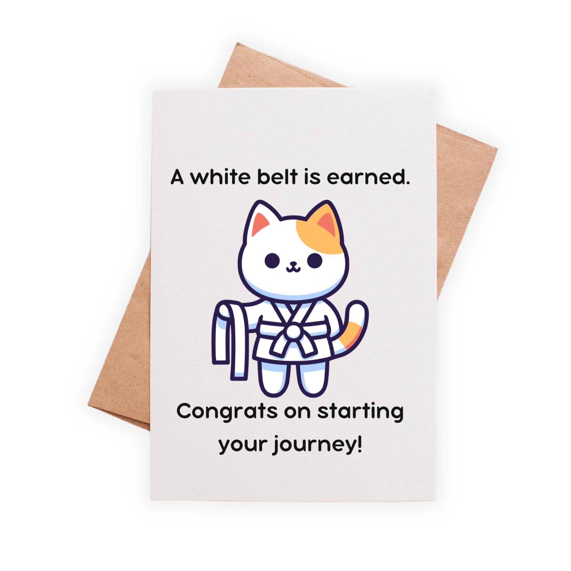 Congrats On Starting You're Martial Arts Journey Greeting Card, New White Belt