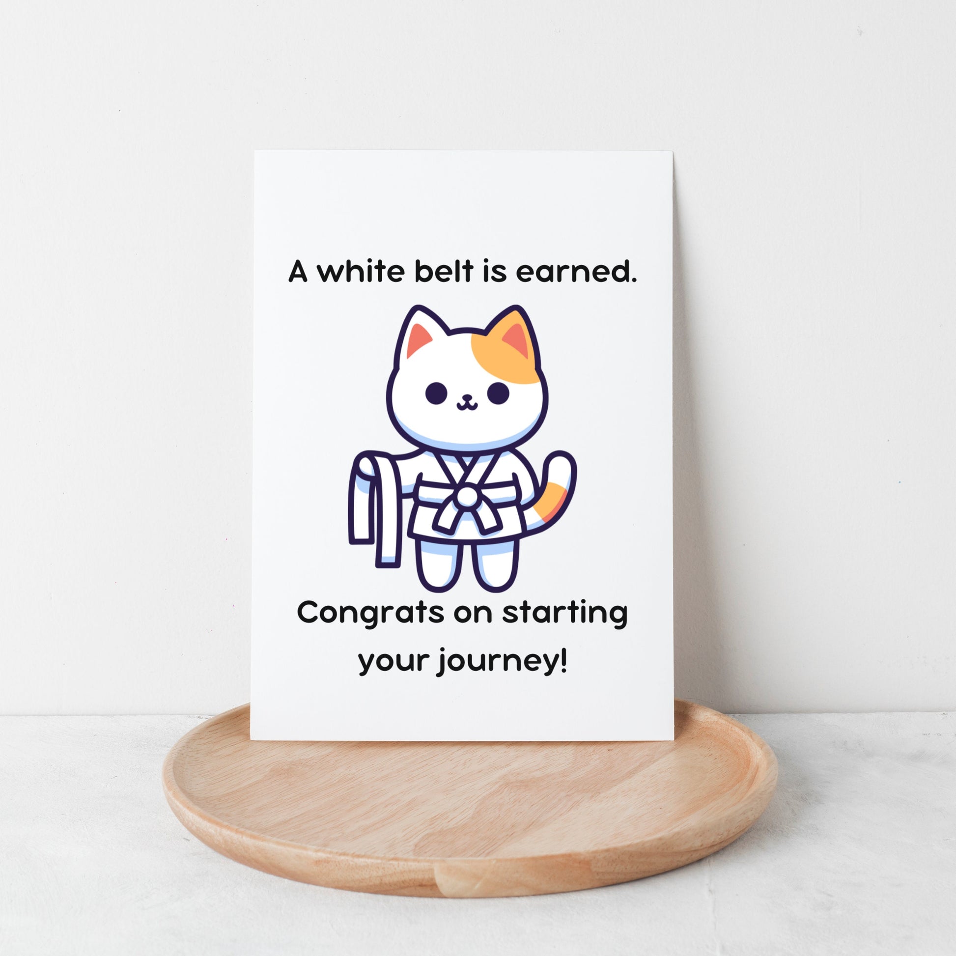 Congrats On Starting You're Martial Arts Journey Greeting Card, New White Belt