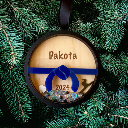 Tae Kwon Do Shaker Ornament, Karate 4D Gift Idea, Martial Arts Christmas Ornament