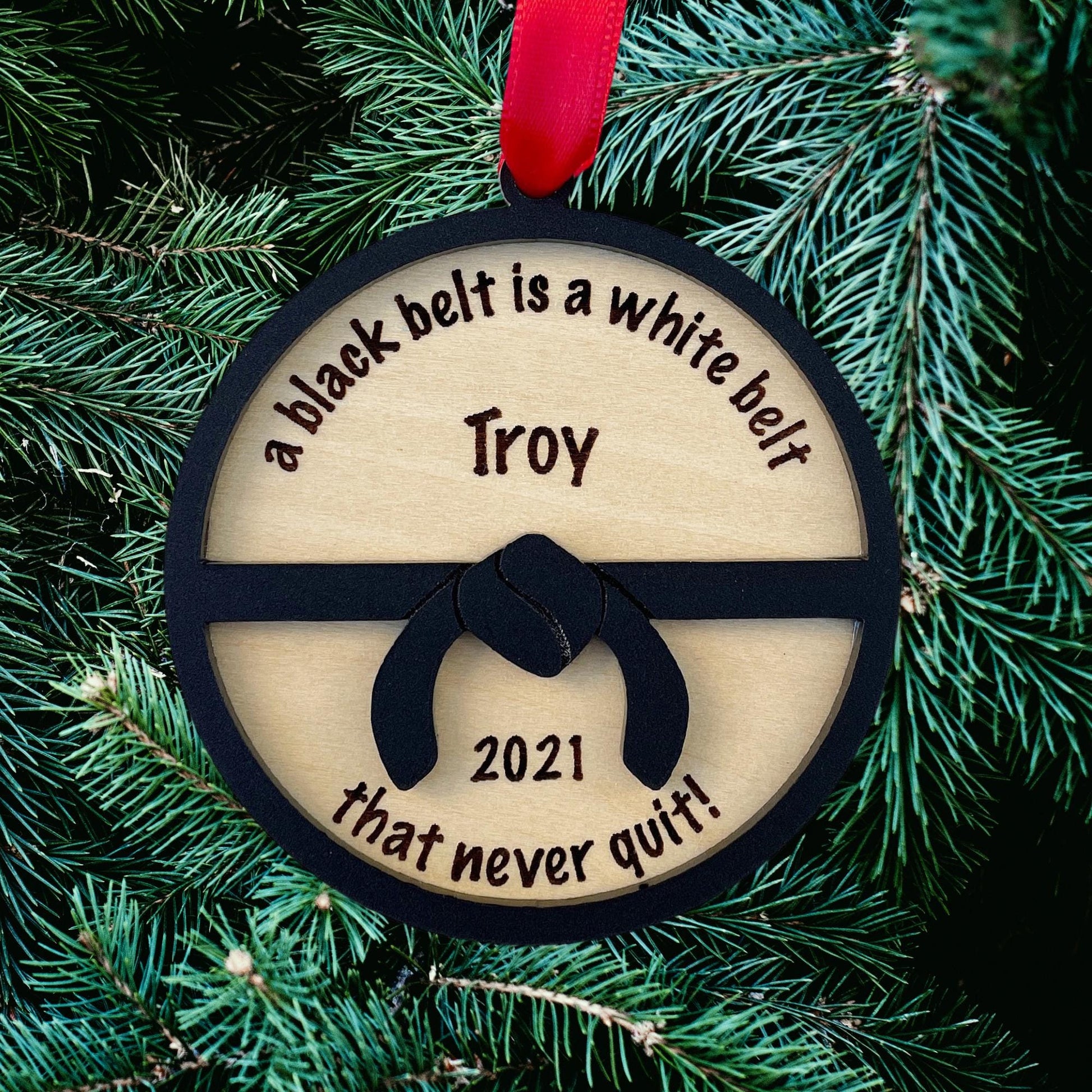 Karate Personalized Ornament, Karate Black Belt Gift Idea