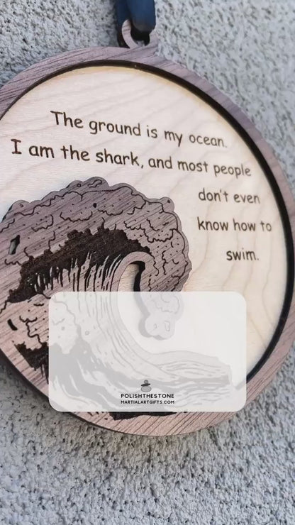 Brazilian Jiu Jitsu Gift, BJJ JiuJitsu Ornament, BJJ Gift Idea, Jiu Jitsu Christmas Gift, Ground is The Ocean, I am the Shark