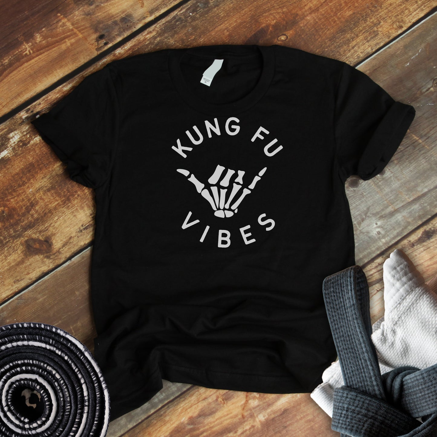 Kung Fu Skeleton Shaka Vibes T-Shirt